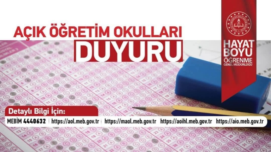 AÇIK ÖĞRETİM OKULLARI 3. DÖNEM KAYIT YENİLEME İŞLEMLERİ BAŞLADI